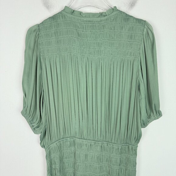 NWT Current Air Gaia Smocked Mini Dress Elbow Sleeve Green Size Medium M NEW - Picture 10 of 11